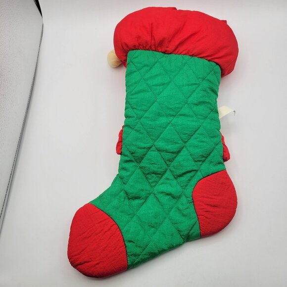 Lot of Vintage Christmas Decor Puffy Nylon Parachute Material - Santa & Reindeer - Picture 4 of 14